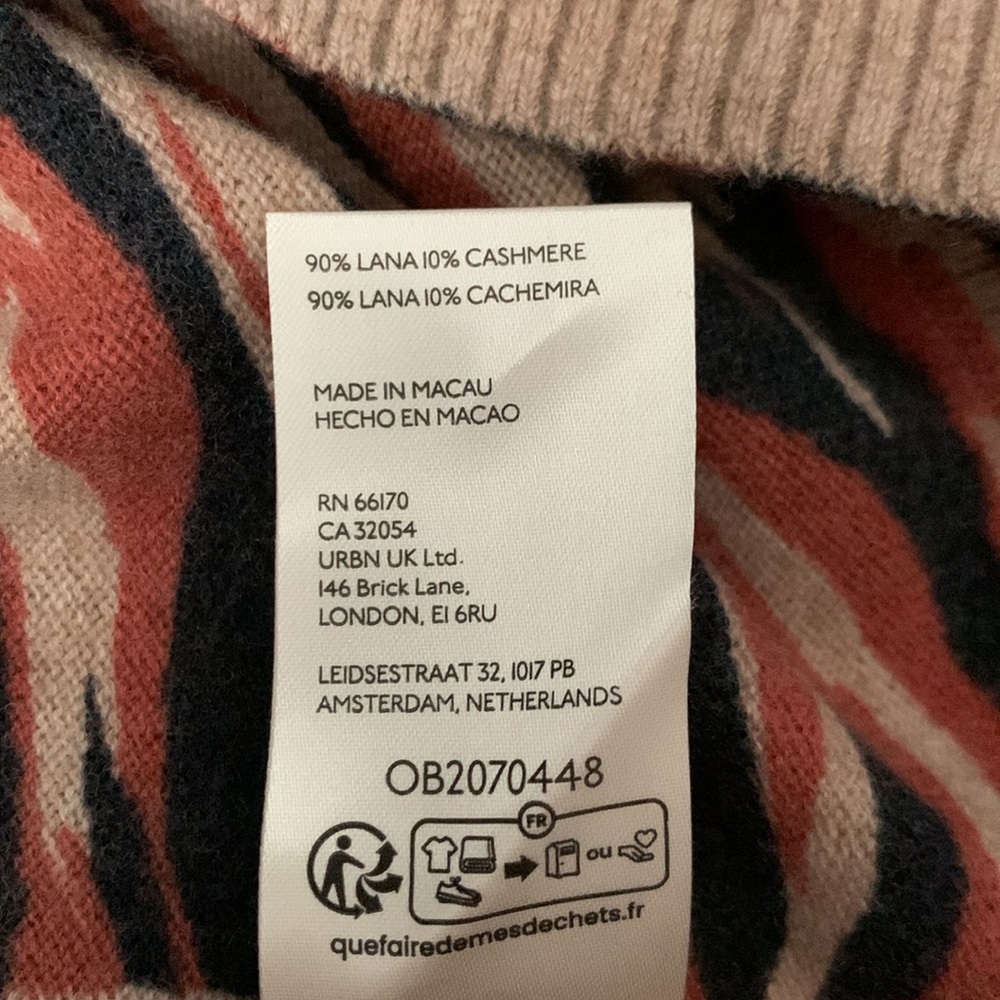 NWOT FREE PEOPLE Cashmere Nocturnal Cardi Tiger Print - Picture 11 of 11